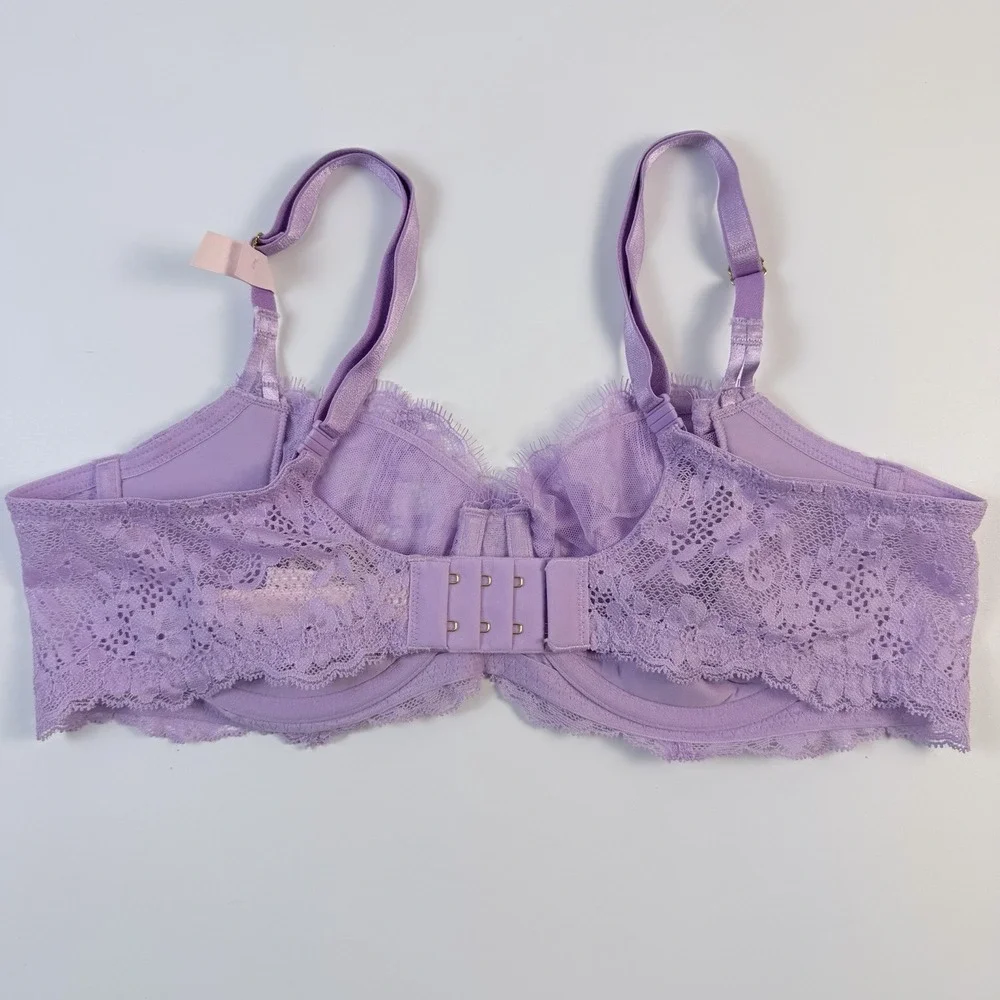 Victoria's Secret Dream Angels Wicked Unlined Lace Balconette Bra Purple 32DD